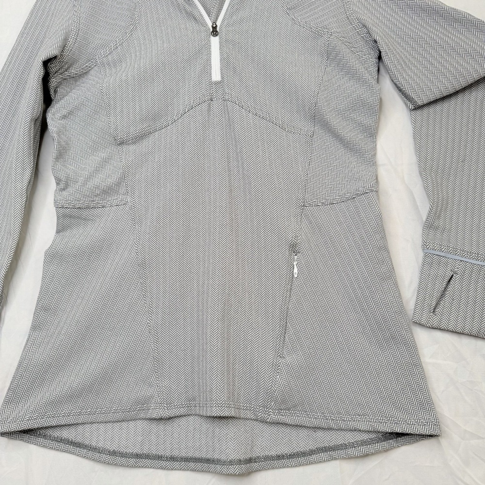 Lululemon Women's Kanto Catch Me 1/2 Zip Top Heather White Slate grey Size 8 - Picture 4 of 16